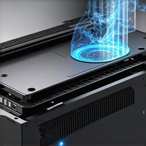 Close-up of vapor chamber cooling technology with liquid metal interface.