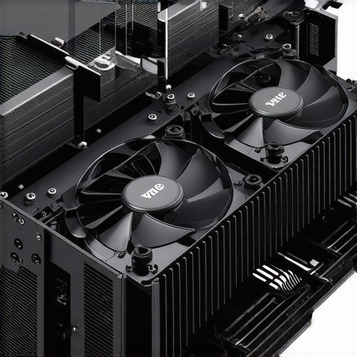 Detailed illustration of gaming laptop cooling system with fans and heat pipes