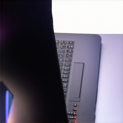 Gaming laptop with visible cooling vents and a high-refresh-rate display.