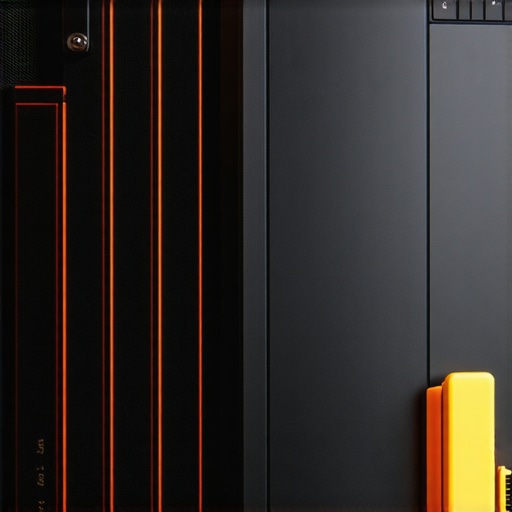 A gaming laptop on a cooling pad with monitoring software open and dust cleaning tools nearby.