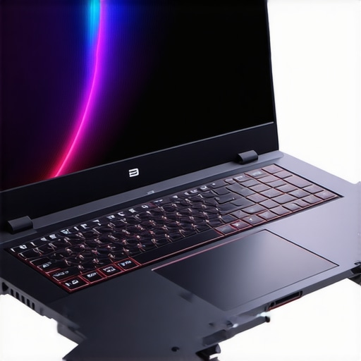 Gaming laptop with cooling system and high-refresh-rate display in a gaming environment