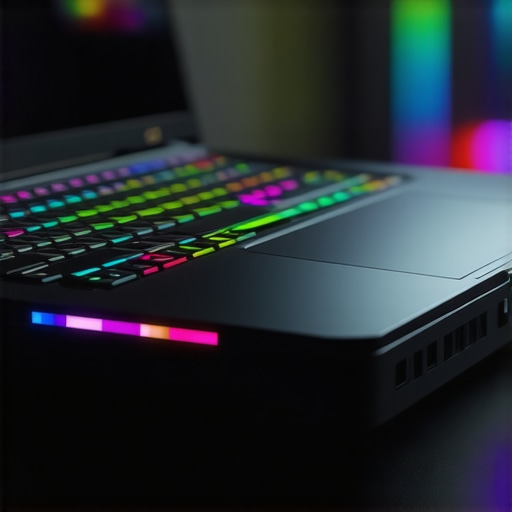 A gaming laptop showing cooling vents with RGB accents, highlighting cooling technology