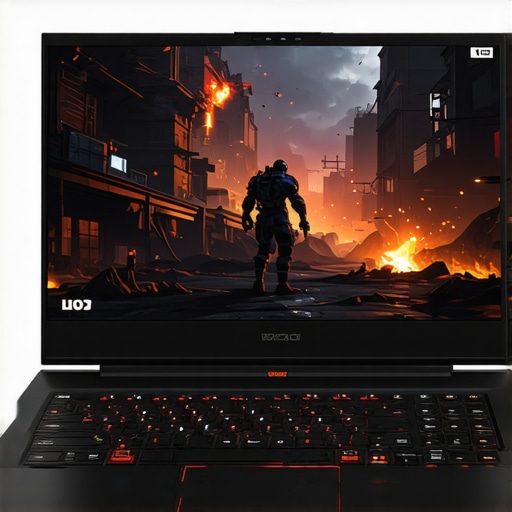 Gaming laptop with cooling vents and high-refresh-rate display.