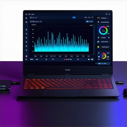 Screen showing MSI Afterburner temperature and FPS monitor for gaming laptop