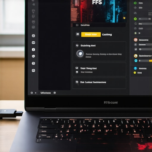Close-up of a gaming laptop's screen showing refresh rate and FPS counter.
