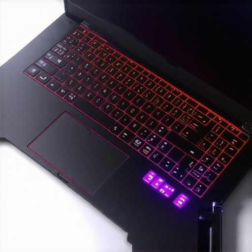 A gaming laptop showing advanced cooling technology with visible vents and fans