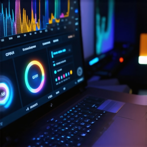Screen showing hardware temperature and performance graphs for a gaming laptop.
