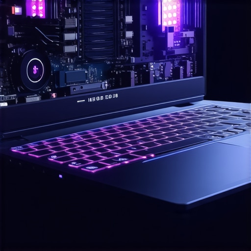 Detailed image of gaming laptop interior highlighting thermal pads and cooling hardware