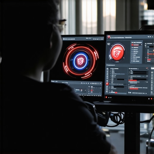 A person analyzing real-time GPU and CPU temperatures on a laptop using specialized monitoring software.