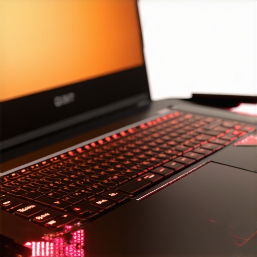 Gaming laptop with active cooling fans and thermal management features.