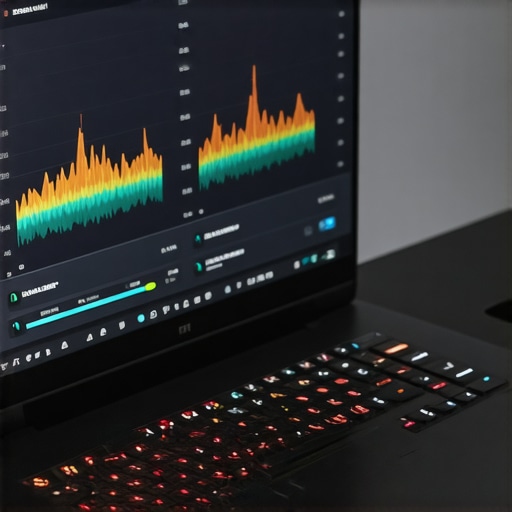 A detailed view of a gaming laptop's performance monitoring software displaying CPU and GPU temperatures, fan speeds, and performance metrics.