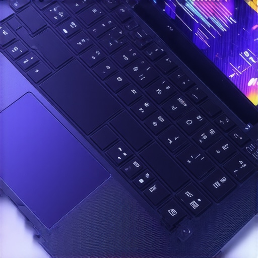 Gaming laptop with cooling pad and real-time performance monitoring screen