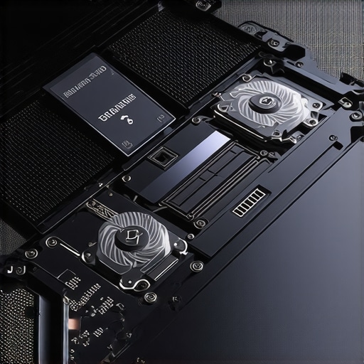 Detailed view of a gaming laptop's cutting-edge cooling components, showcasing vapor chamber and graphene heat spreader.