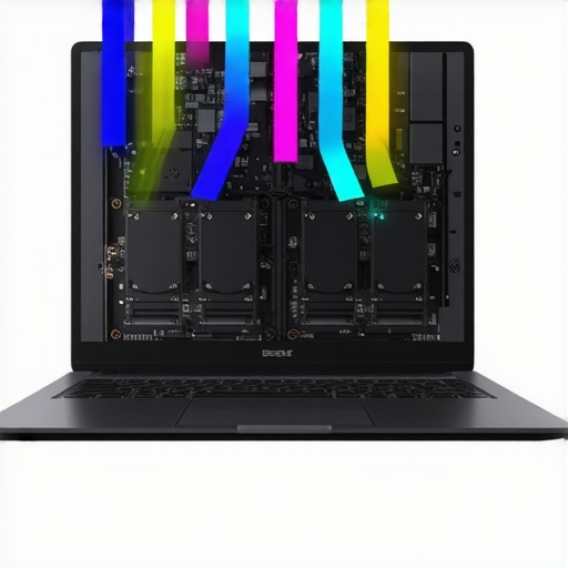 Diagram of gaming laptop cooling airflow with heat sinks and fans