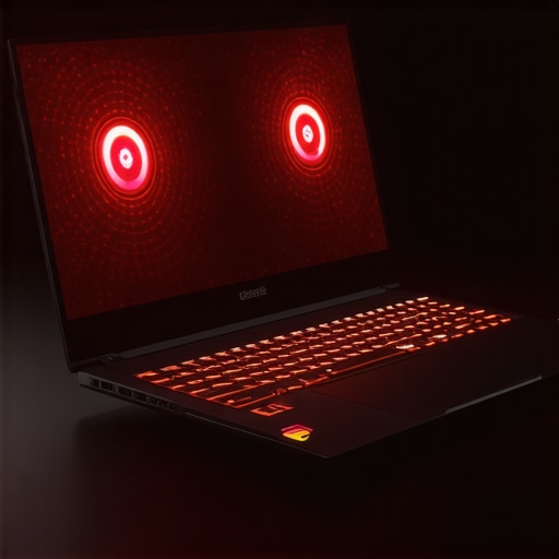 Gaming laptop connected to external liquid cooling system during gaming