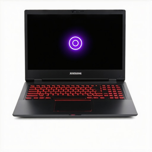 A gaming laptop on a desk with external cooling pad and airflow improvements