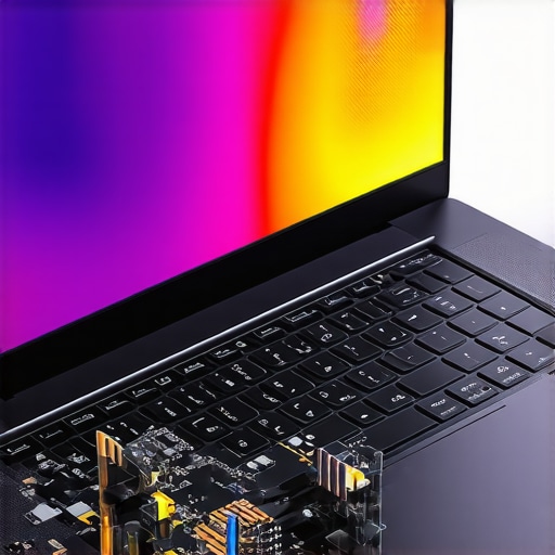 Thermal imaging scan showing hotspots on a gaming laptop's internals.
